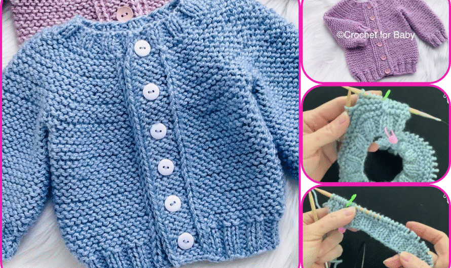 🧶 How to Knit a Cute Top-Down Cardigan Sweater (Using Two Needles)