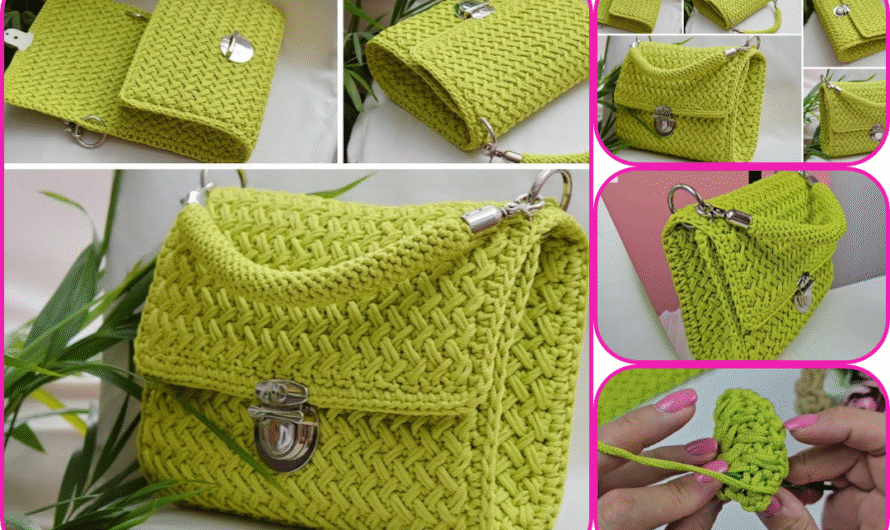 🧶 How to Make a Beautiful Herringbone Crochet Crossbody Bag (Easy Pattern + Clear Shapes)