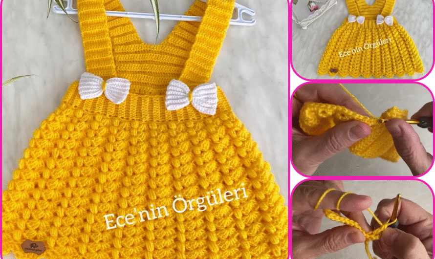 ✨ Gorgeous Yellow Candy Easy Knit Dress (1–2 Years)