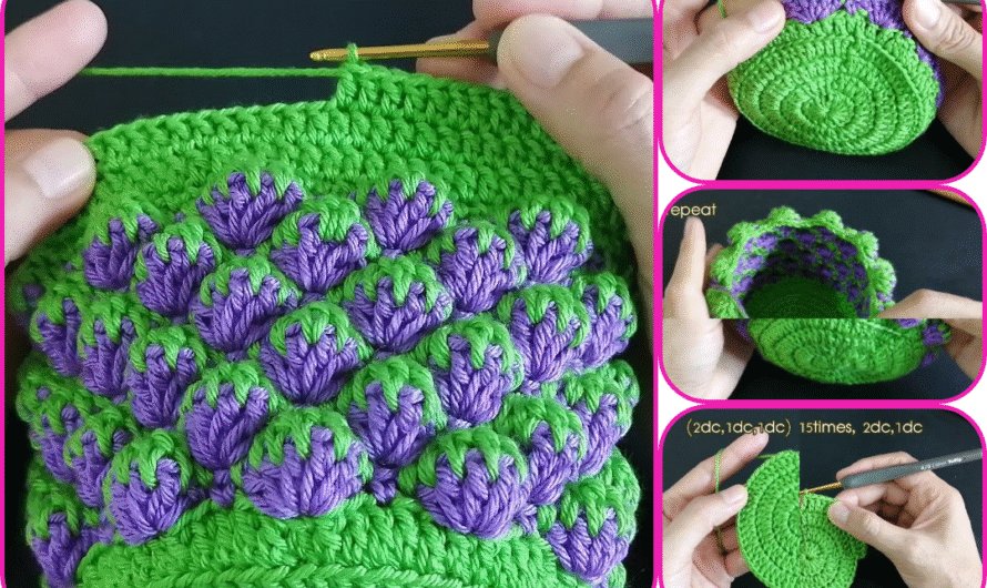 🍓 DIY Crochet Drawstring Bag – Strawberry Stitch Tutorial