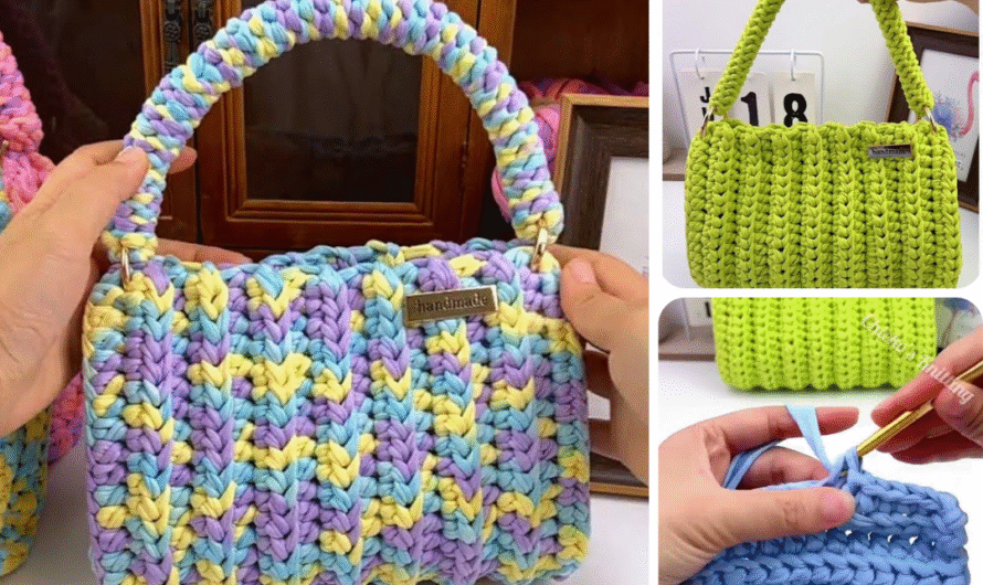 🧶 How to Make a Beautifully Designed & Easy Crochet Bag