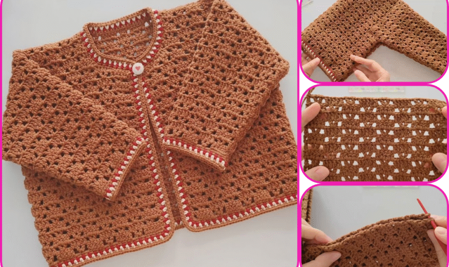 🧶 How to Make a Crochet Chanel-Style Single-Button Cardigan (Unisex)