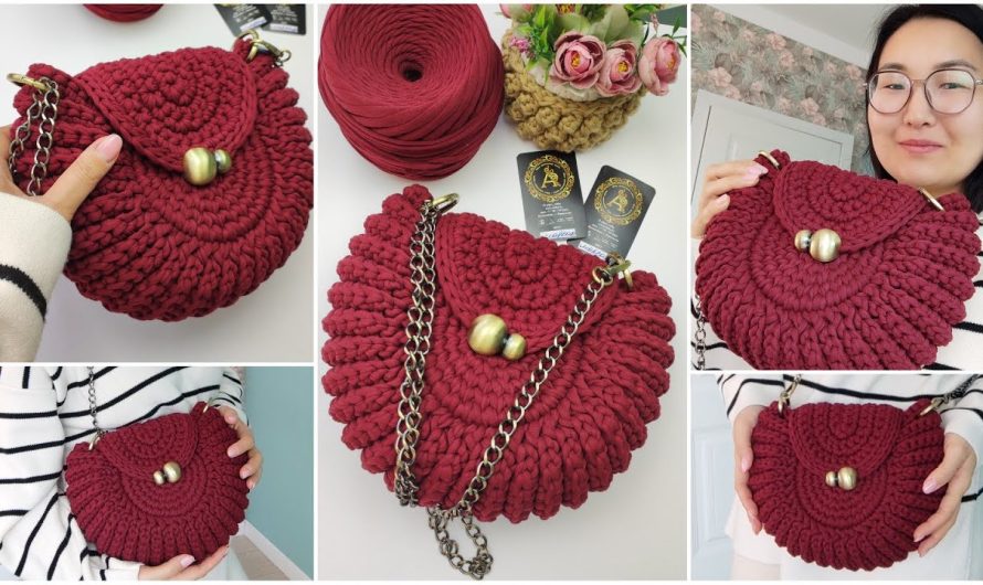 🧶 Crochet Shell Round Gift Bag Tutorial