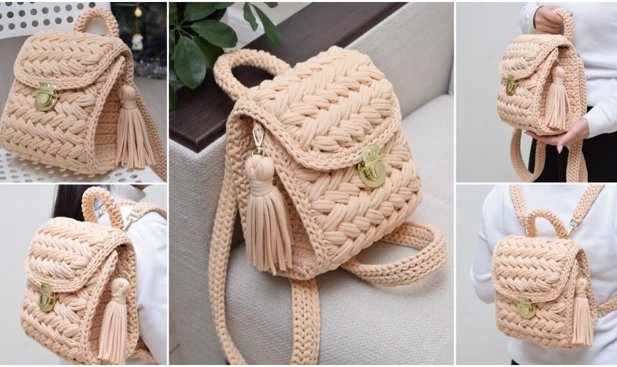 How to Make An amazing crocheted backpack with a marshmallow (puff) pattern