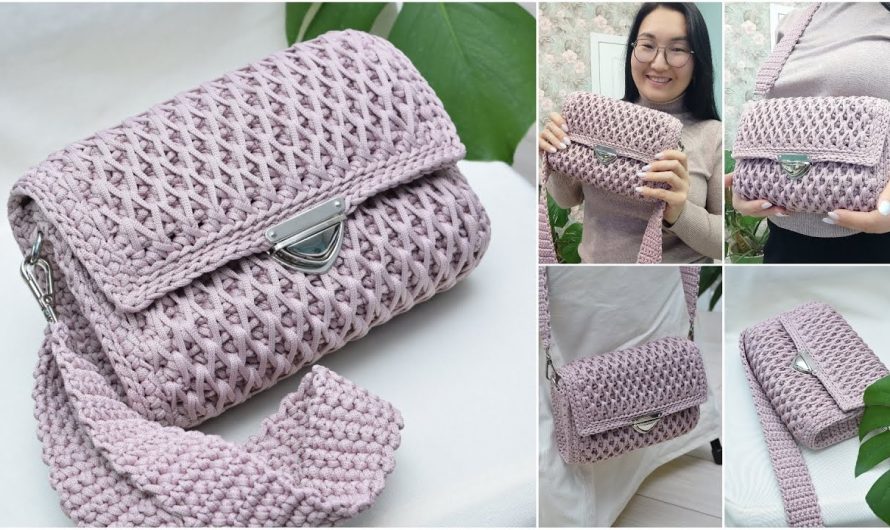 🧵 How to Make a Crossbody Handbag with Honeycomb Pattern (Crochet with Cord)