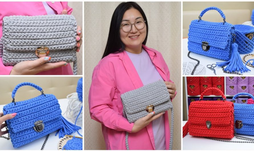 🧶 How to Make a Crossbody Handbag Crocheted from 1 Skein of T-Shirt Yarn