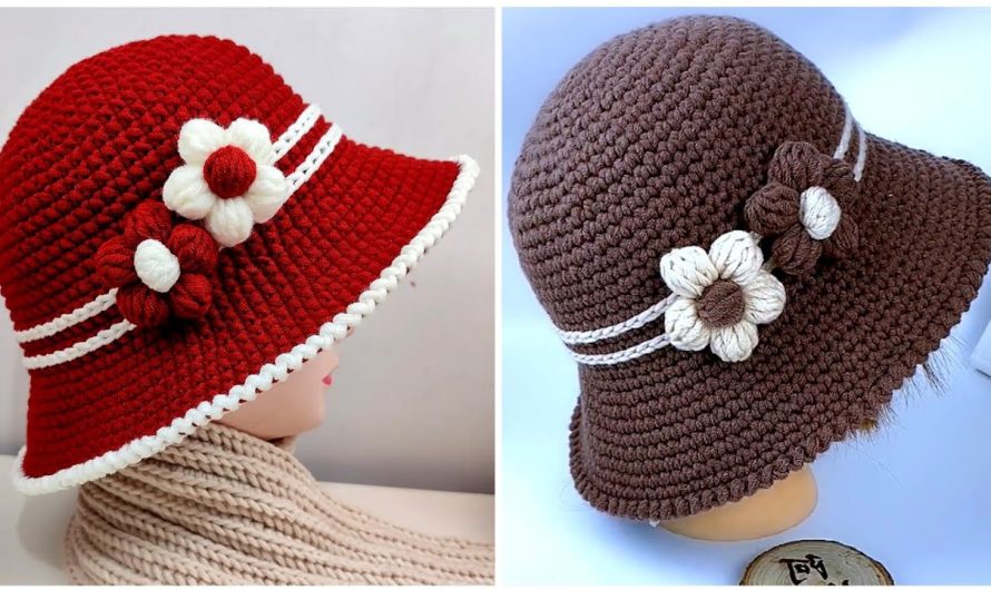 🌼 How to Make a Crochet Puff Flower Bucket Hat