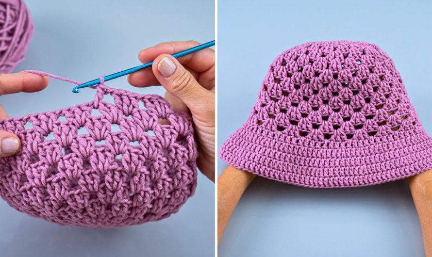🧶 How to Crochet a Granny Square Bucket Hat (Easy Method)