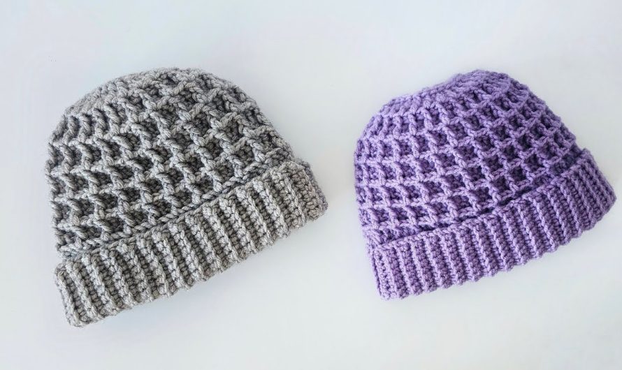 How to Make Easy crochet hat with “Waffle” pattern / Beautiful crochet pattern in a circle