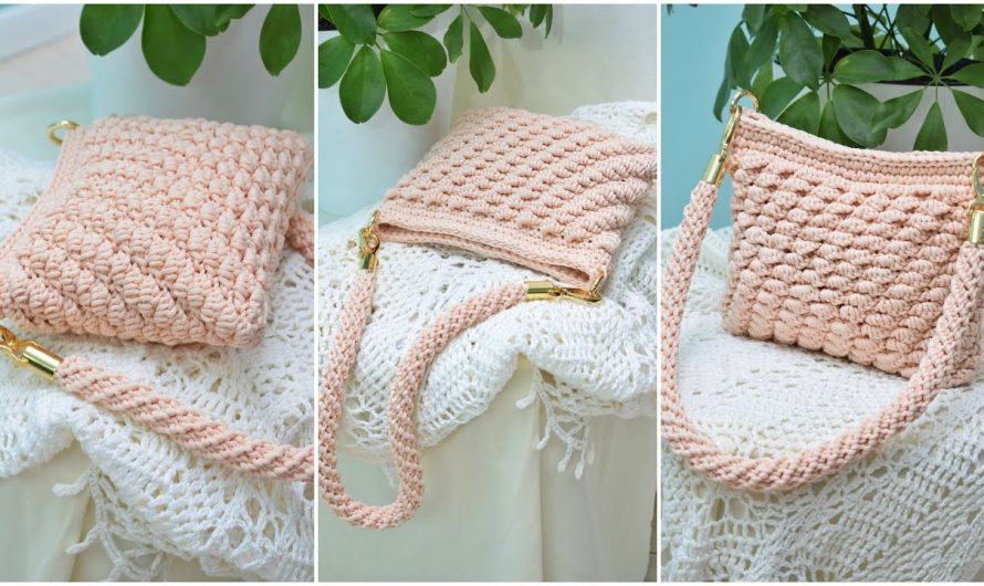 🧶 Project: “Unusual Crochet Handbag from Cord with an Interesting Strap”