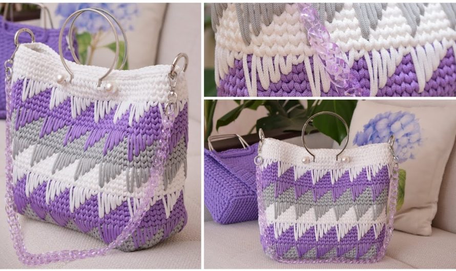 🧶 How to Make a Beautiful Crochet Handbag with Polyester Cord