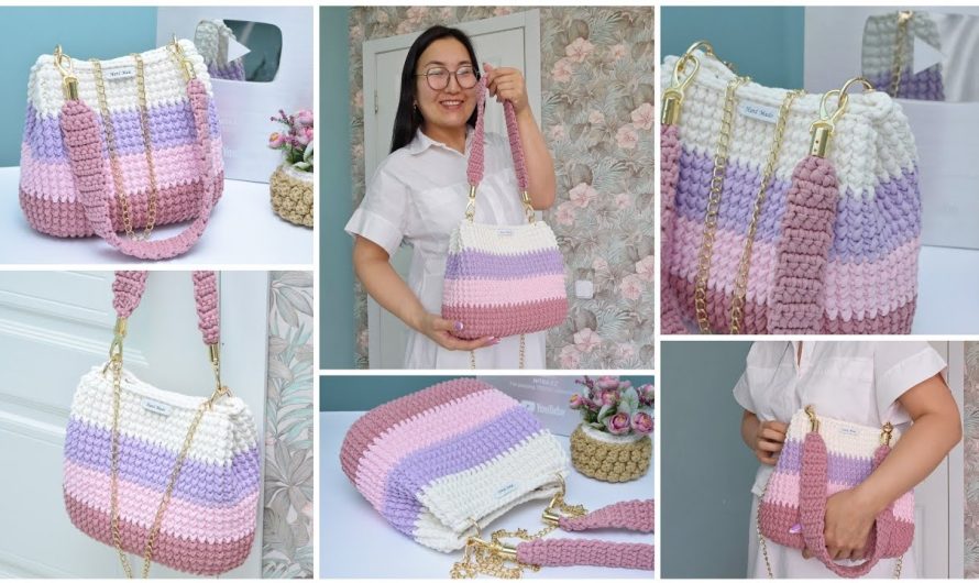 🧶 DIY Crochet Large Bag from T-Shirt Yarn
