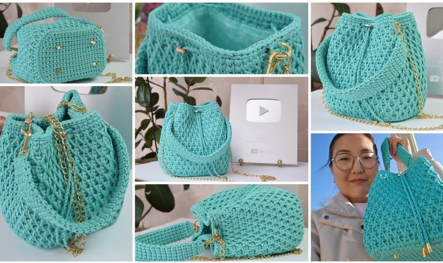 🧶 Crocheted Torba Bag with Honeycomb Pattern and Solid Bottom – Step-by-Step Guide
