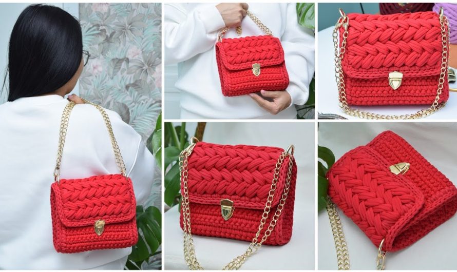 How to Make Crocheting a crossbody bag from one skein of yarn Video tutorial for beginners + Step by step