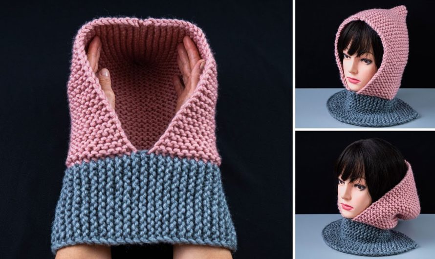 How to Make A simple knitted snood/hood for beginners quickly!