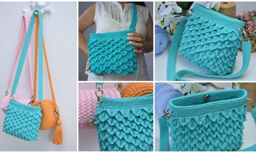 🧶 How to Make a Crochet Fish Scale Pattern Handbag