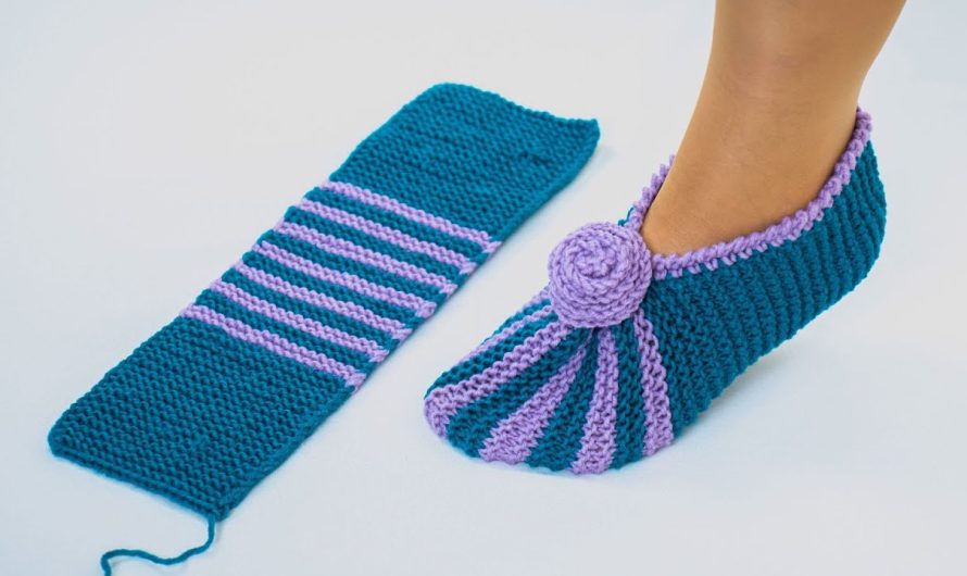 How to Make Simple knitted slippers – a detailed tutorial!