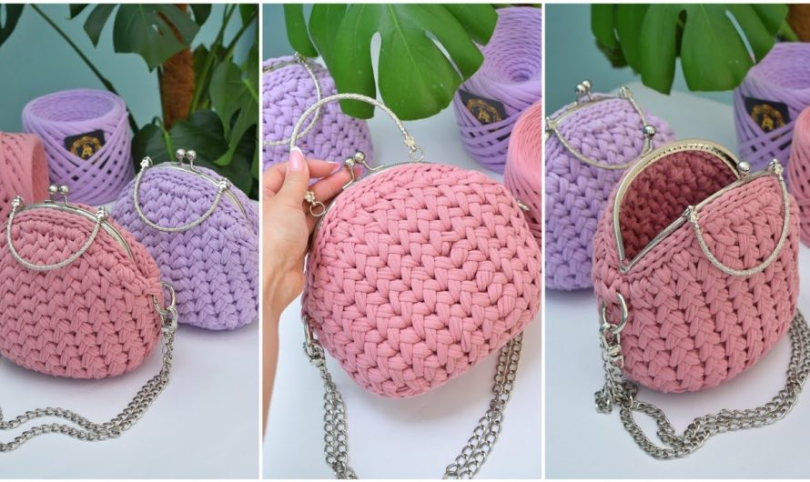 How to Make Vintage crocheted handbag on a clasp with a beautiful pattern Crochet purse