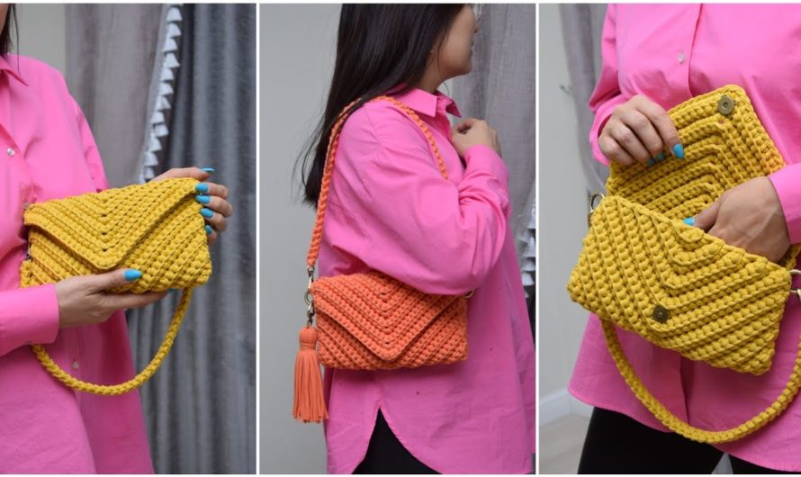 🧶 How to Make an Easy Crochet Pattern: The Most Unusual and Beautiful Clutch Bag from One Skein of Yarn