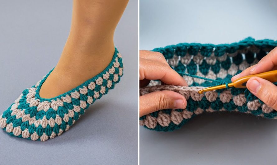 🧶 How to Make Easy Model Knitted Slippers (Beginner Tutorial)
