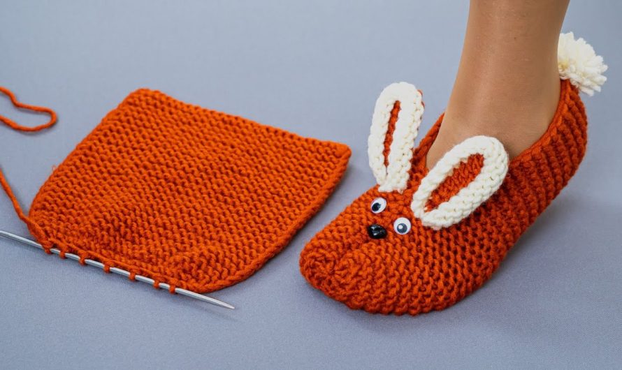 🧵 How to Make Cute Knitted Bunny Slippers (Easy & Simple)