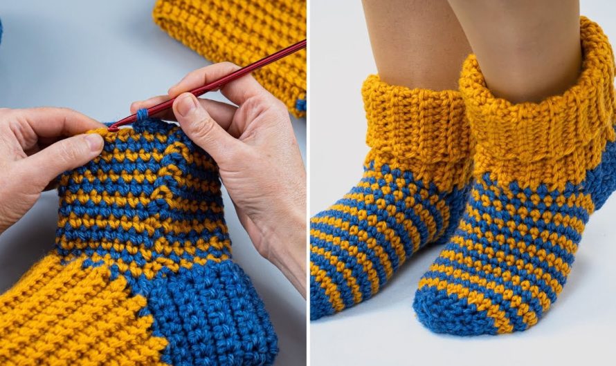 🧦 How to Make the Easiest and Fastest Crochet Socks