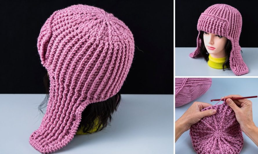 How to crochet an earflap hat with a simple stitch pattern!