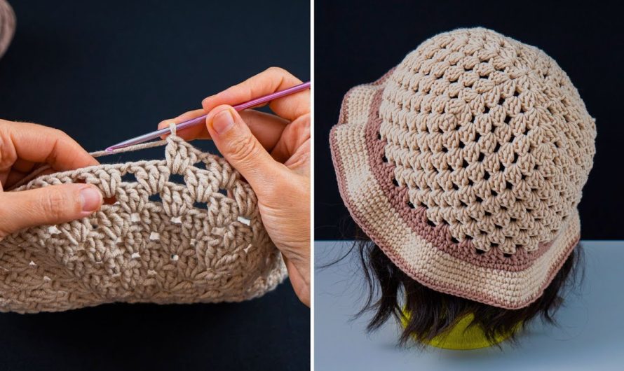 Crochet granny squares bucket hat – step by step tutorial! 