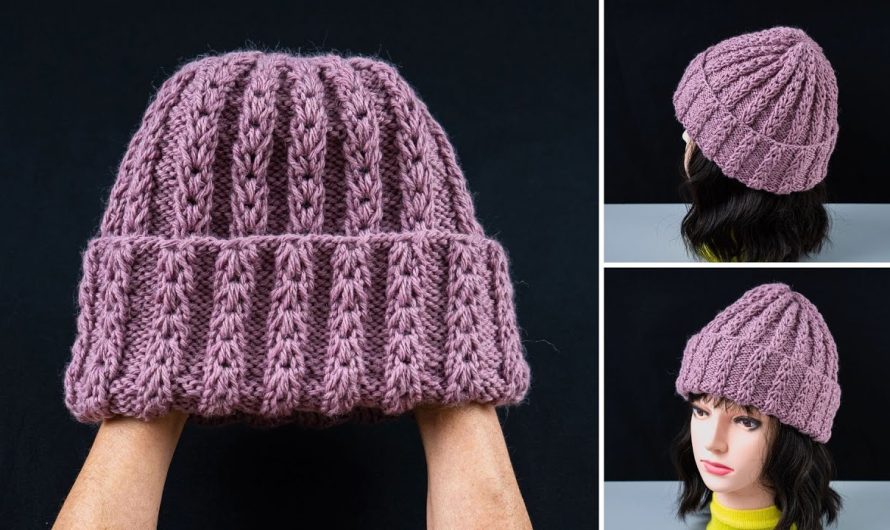 Beautiful hat with a chic stitch pattern simply!