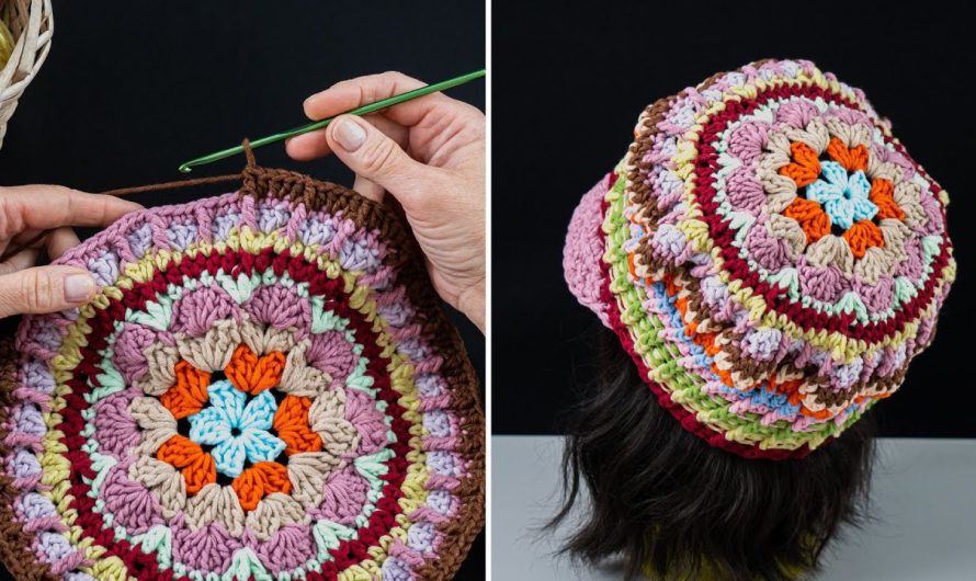 How to Make an Easy Multicolor Crochet Granny Squares Hat