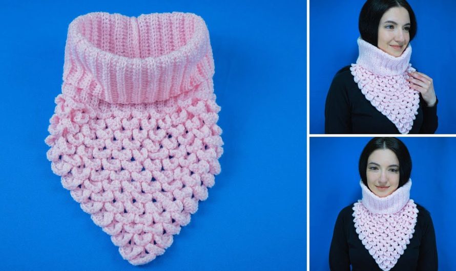 How to Make a Simple Crochet Snood-Scarf with an Unusual Pattern