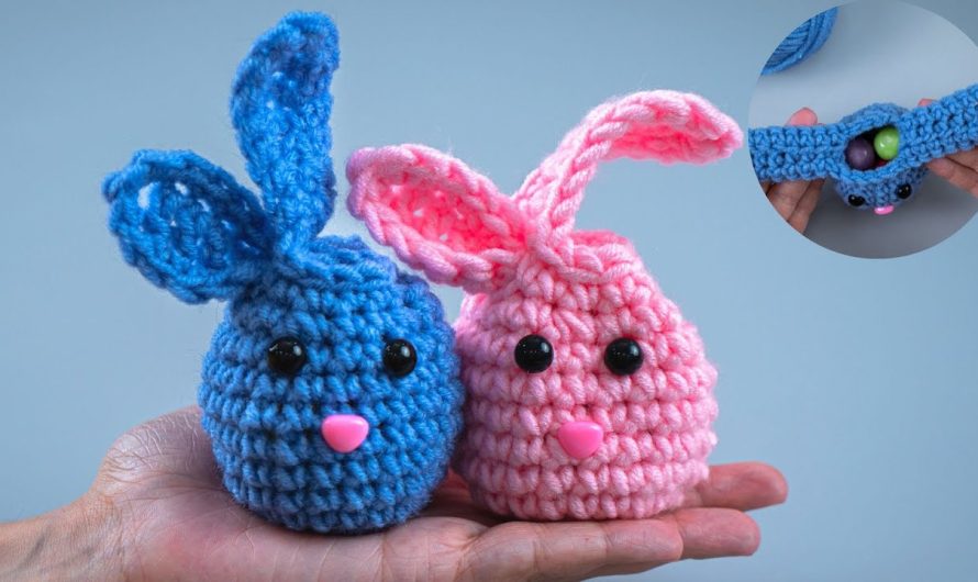 How to Make Mini Crochet Bunny Baskets – Simple and Easy Handmade Gift 🐰🧺