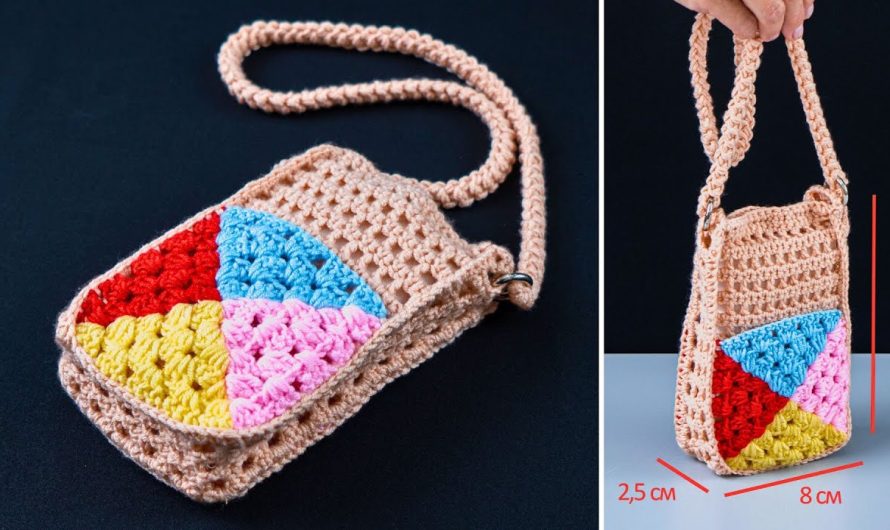How to Make an Easy Crochet Granny Square Phone Bag
